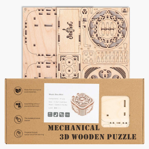 3D Wooden Puzzle, Mini Music Box